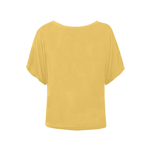 Delicate Rose Flowers  Flowers Yellow Orange Solid Color Women's Batwing-Sleeved Blouse T shirt (Model T44)