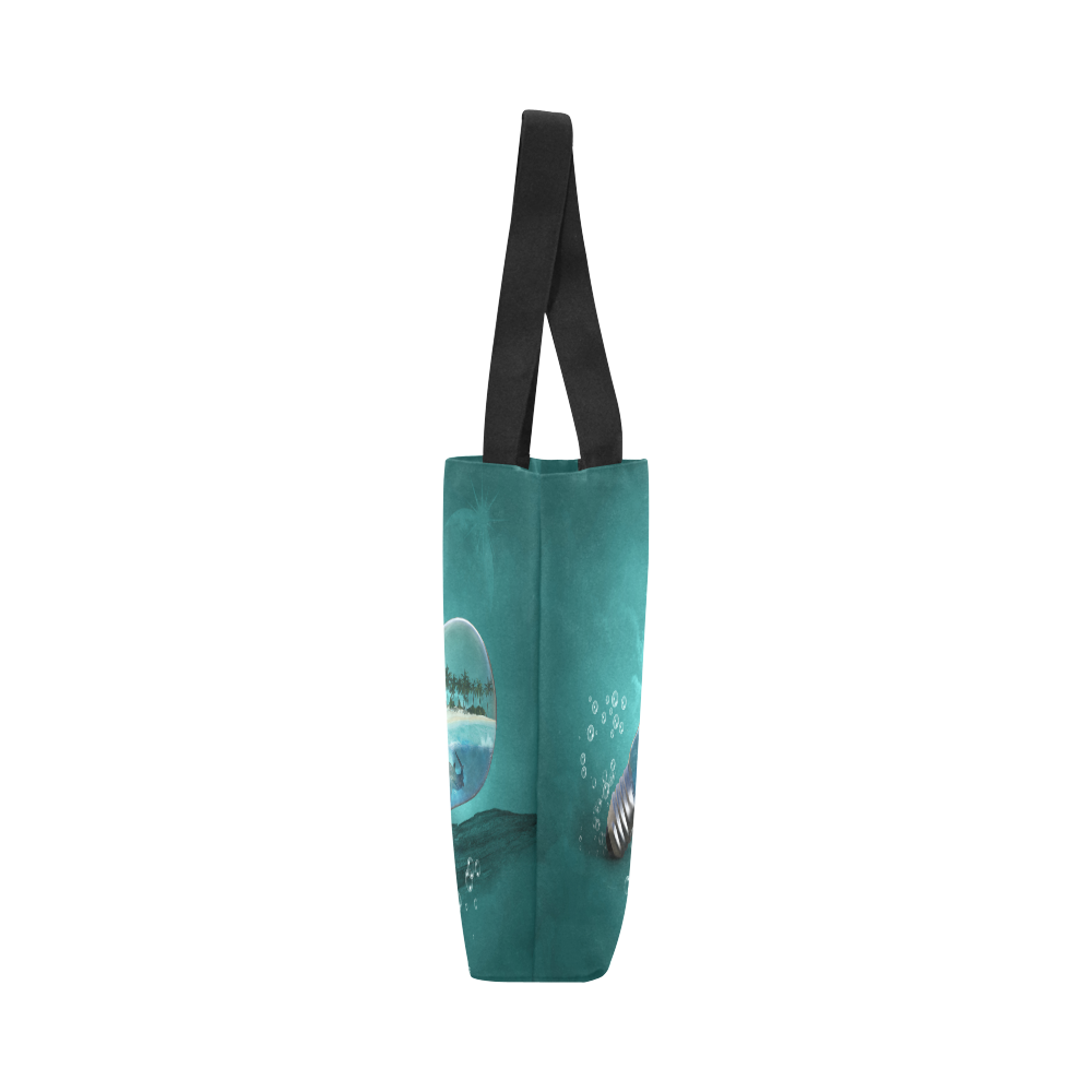 Awesome light bulb with island Canvas Tote Bag (Model 1657)