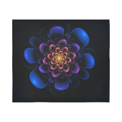 Fractal Bloom Cotton Linen Wall Tapestry 60"x 51"