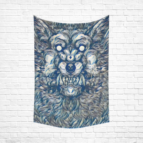 3D Dark Werewolf Cotton Linen Wall Tapestry 60"x 90"