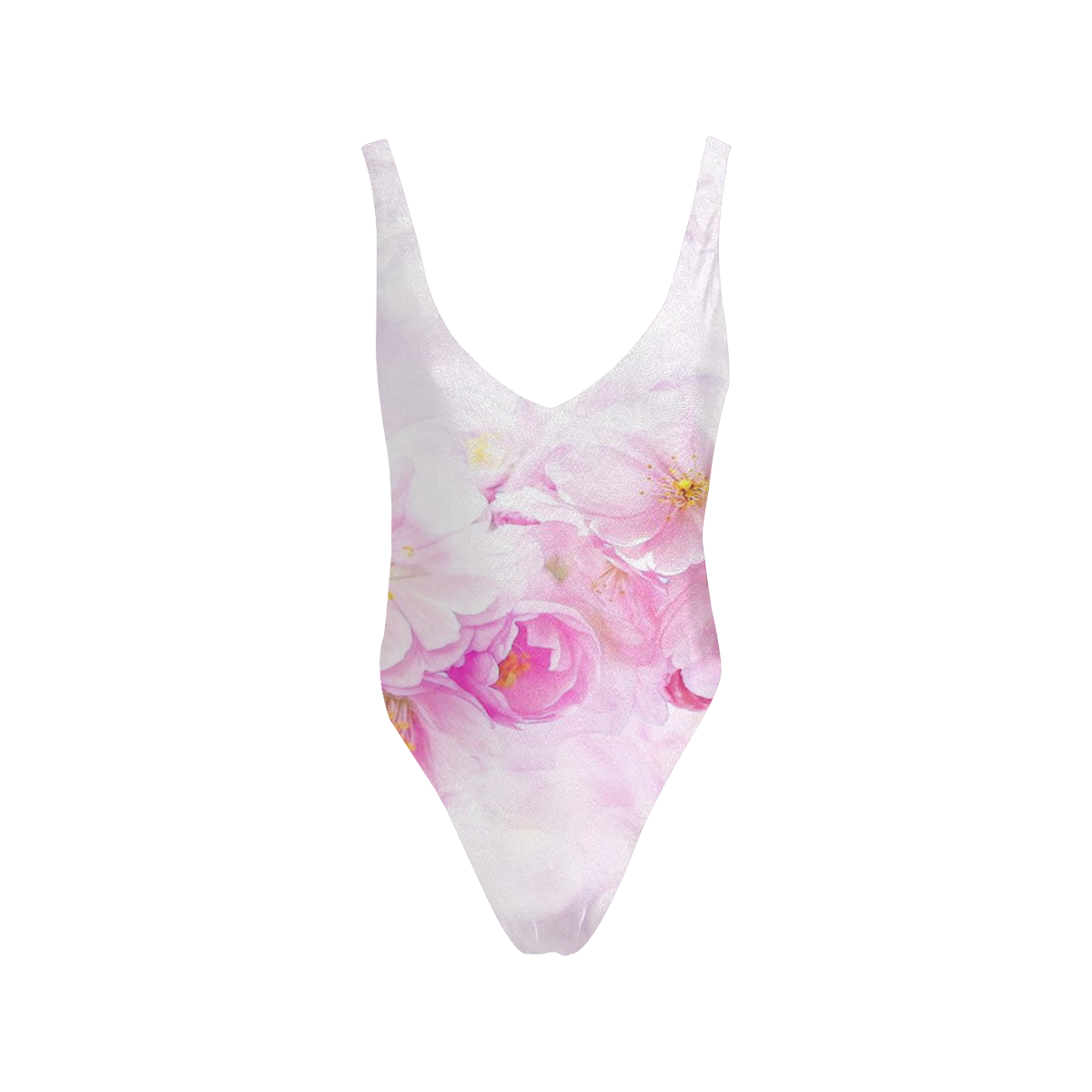 Delicate floral 418 by JamColors Sexy Low Back One-Piece Swimsuit (Model S09)