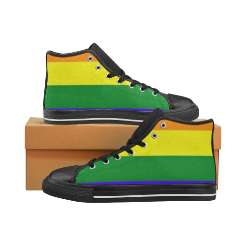 Rainbow LOVE Men’s Classic High Top Canvas Shoes (Model 017)