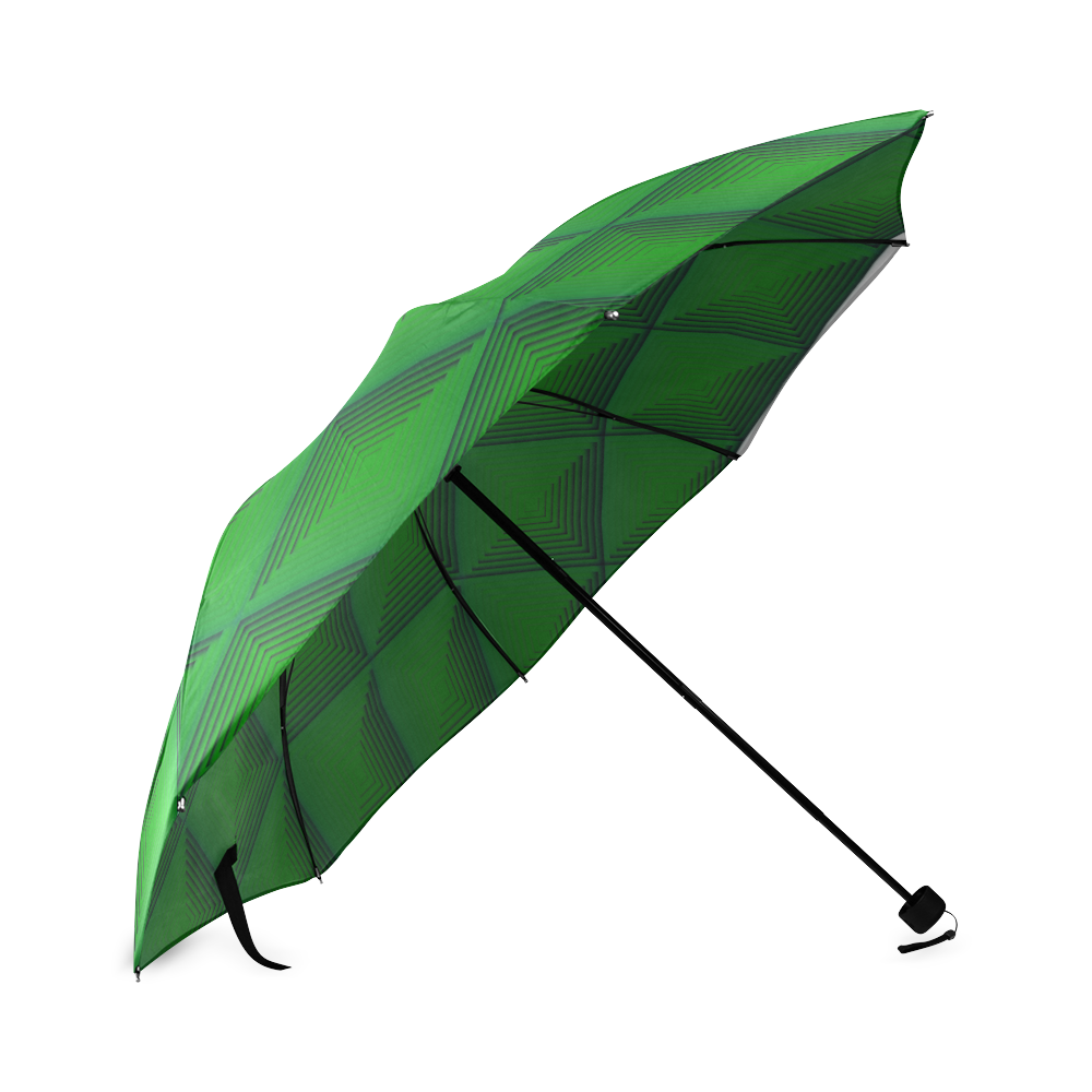 Green grass multicolored multiple squares Foldable Umbrella (Model U01)