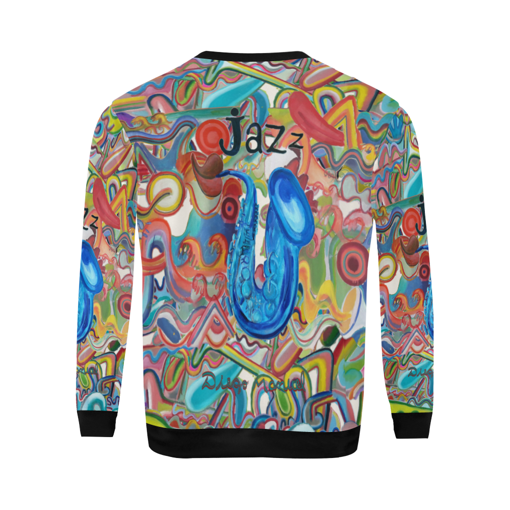 jazz-4-y-graffiti All Over Print Crewneck Sweatshirt for Men/Large (Model H18)