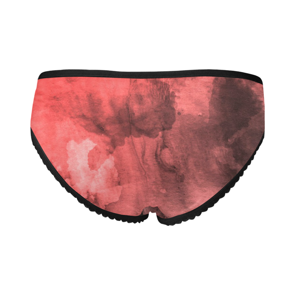 Red and Black Watercolour Women's All Over Print Girl Briefs (Model L14)