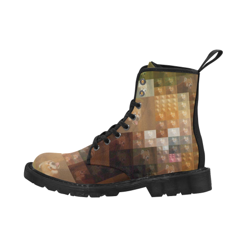 Red Panda -Pixel Fun by JamColors Martin Boots for Women (Black) (Model 1203H)