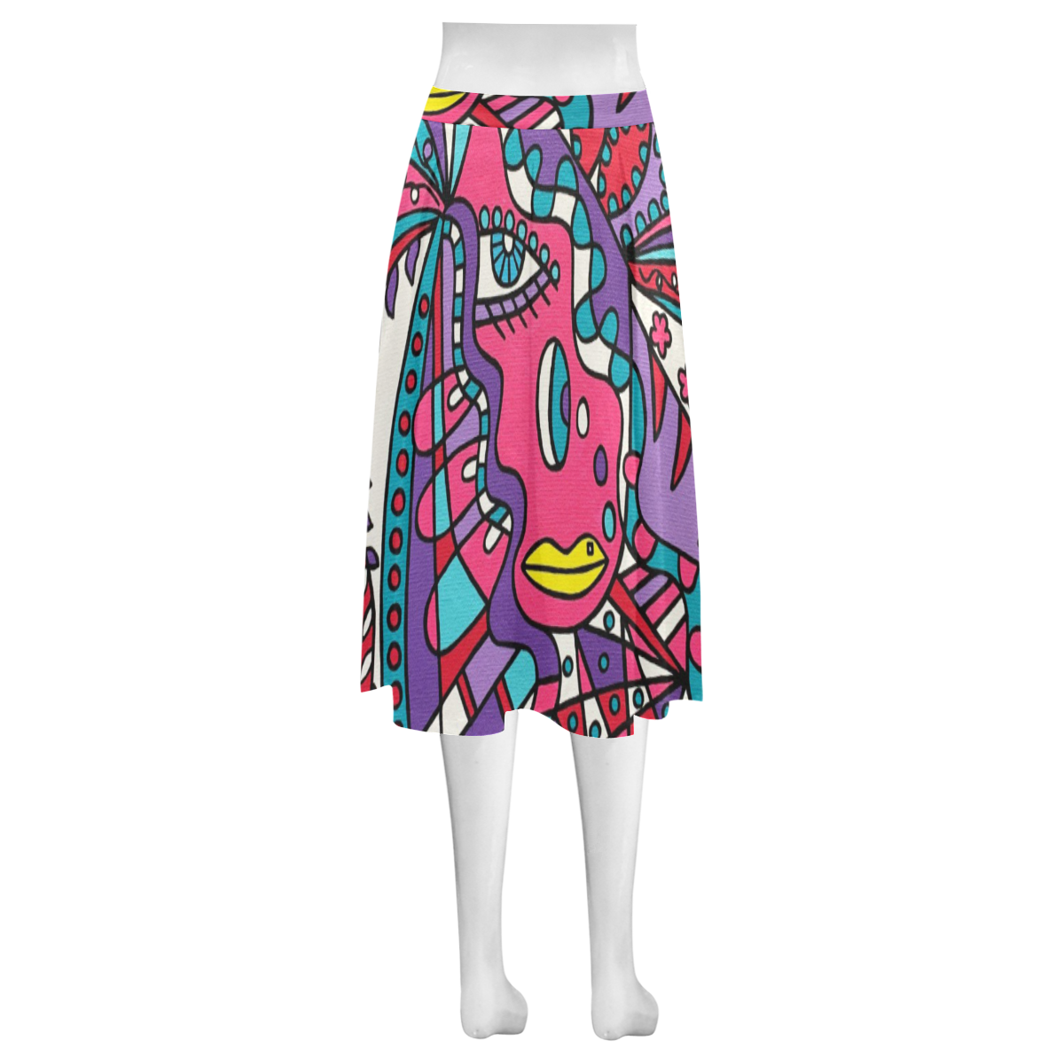 Tickled Mnemosyne Women's Crepe Skirt (Model D16)