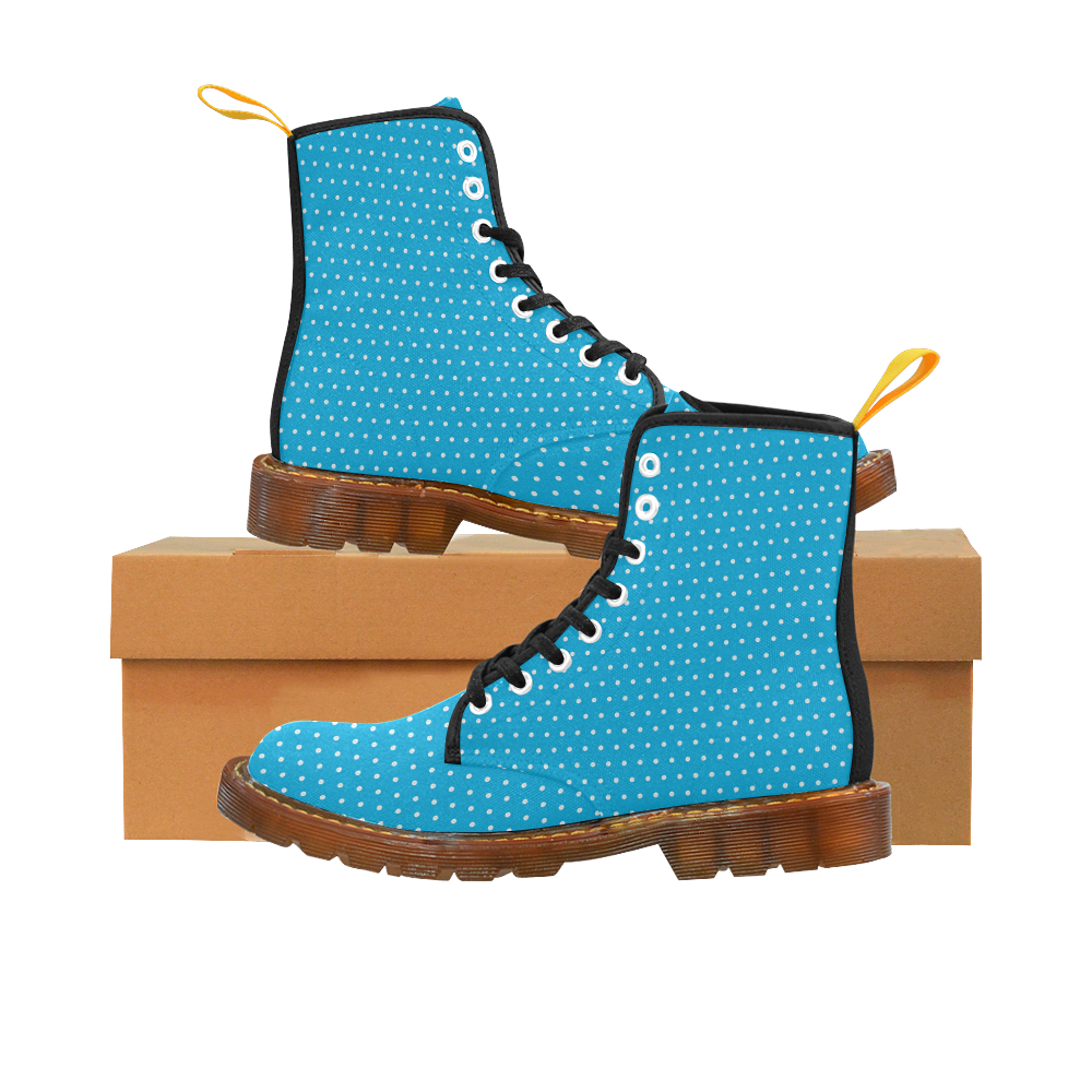 Polka Dot Pin SkyBlue by Jera Nour Martin Boots For Women Model 1203H