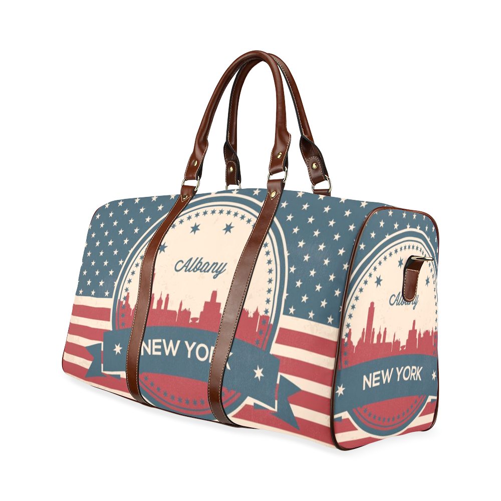 Albany New York Retro Skyline Waterproof Travel Bag/Large (Model 1639)