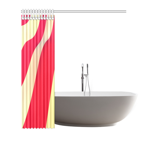 Red and White Stripes Shower Curtain 66"x72"