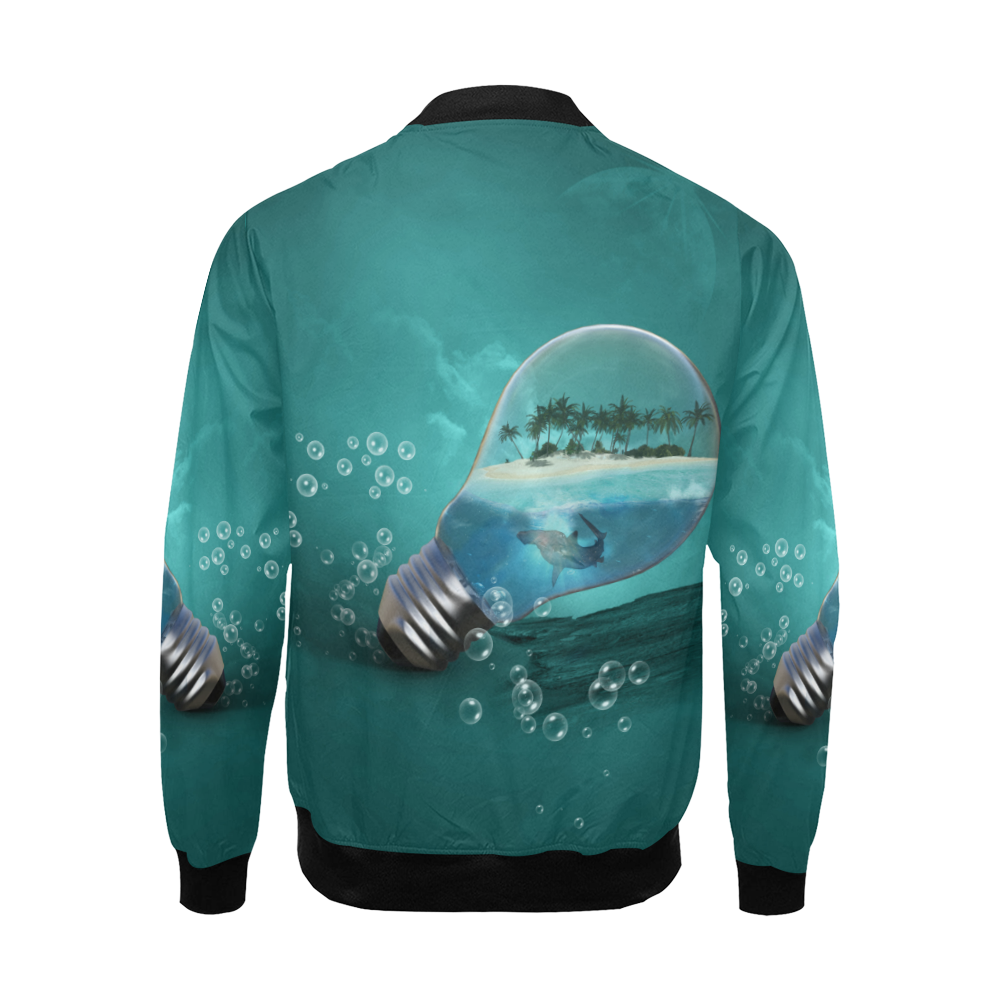 Awesome light bulb with island All Over Print Bomber Jacket for Men/Large Size (Model H19)