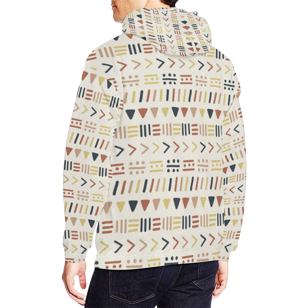 Men's Pull Over Hoodie Patterns All Over Print Hoodie for Men/Large Size (USA Size) (Model H13)