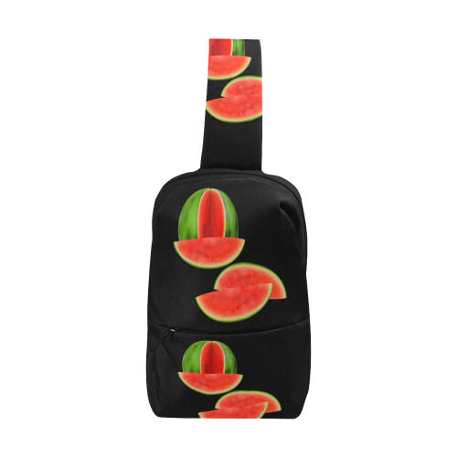 Watercolor Watermelon, red, green and sweet Chest Bag (Model 1678)