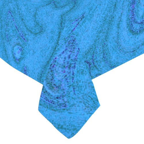 Blue Abstract Nature's Grain Cotton Linen Tablecloth 60"x 84"