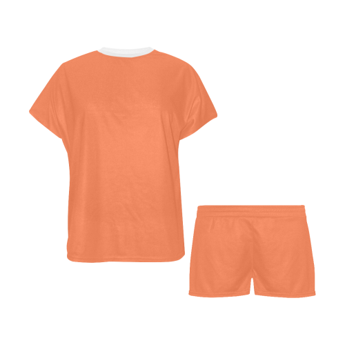 color coral Women's Short Pajama Set
