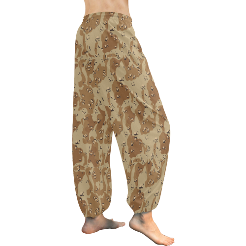 Vintage Desert Brown Camouflage Women's All Over Print Harem Pants (Model L18)