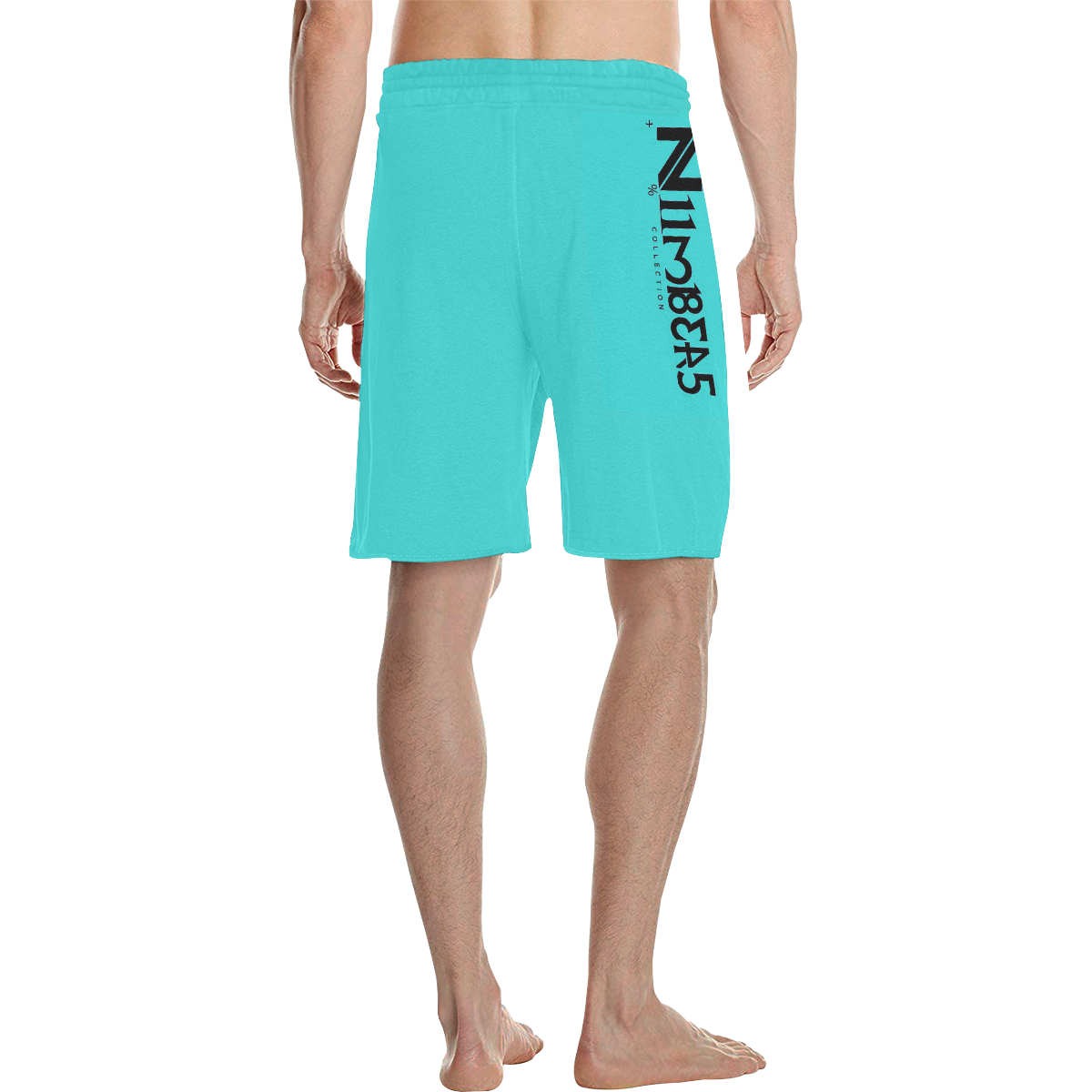 NUMBERS Collection Teal 1 Men's All Over Print Casual Shorts (Model L23)