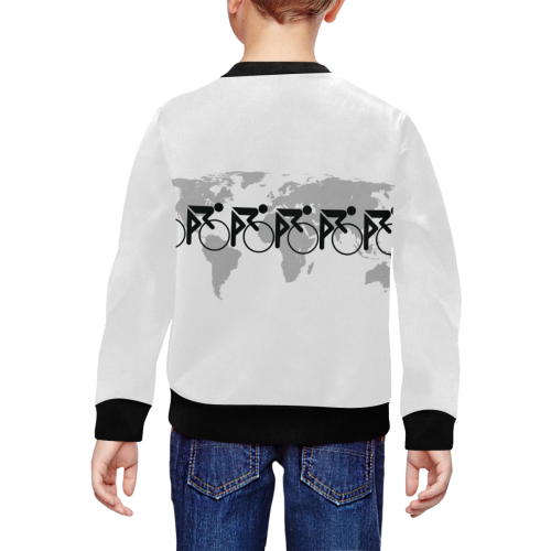 The Bicycle Race 3 Black All Over Print Crewneck Sweatshirt for Kids (Model H29)