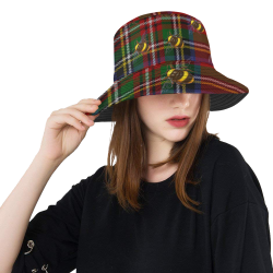 Tartan Bees All Over Print Bucket Hat