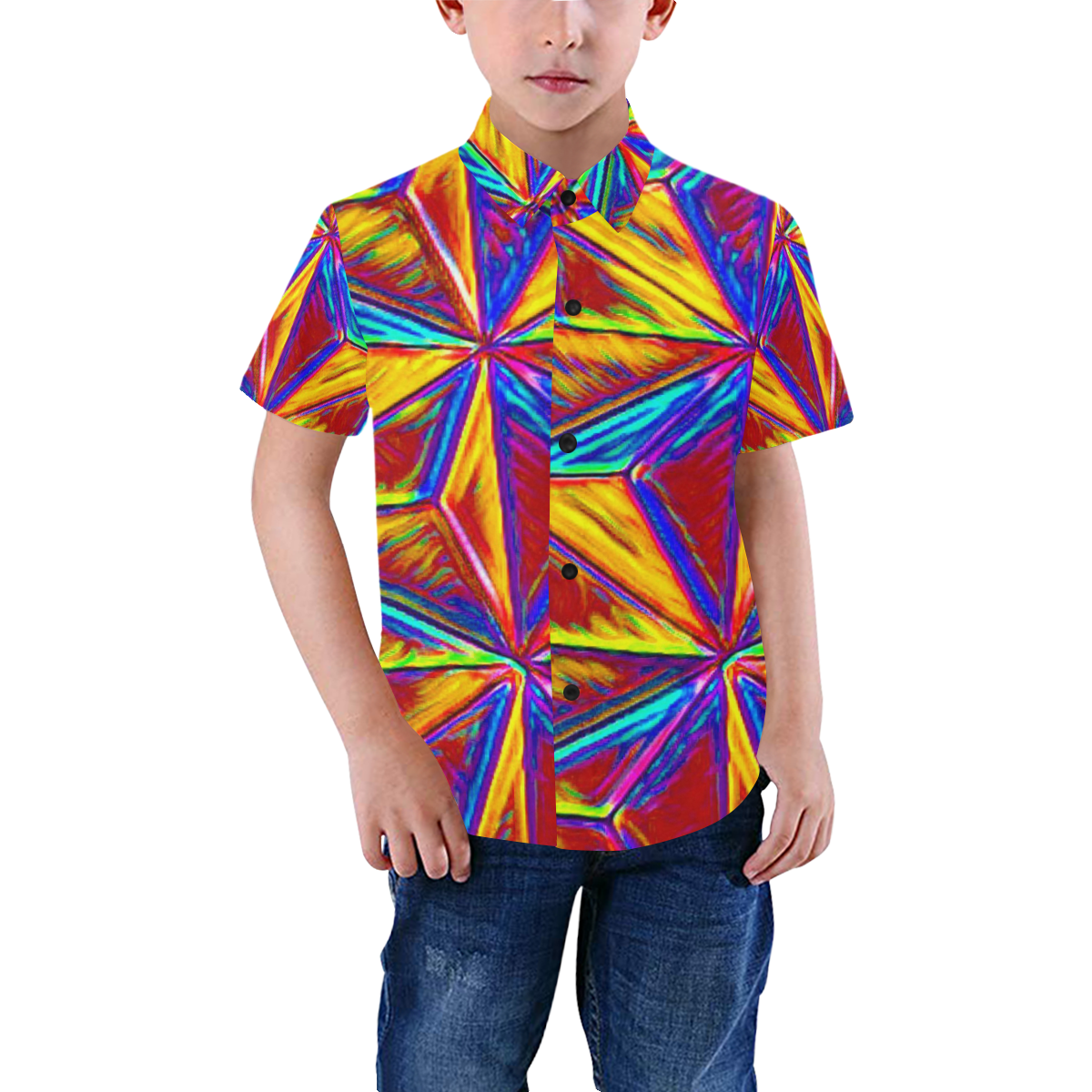Vivid Life  by JamColors Boys' All Over Print Short Sleeve Shirt (Model T59)