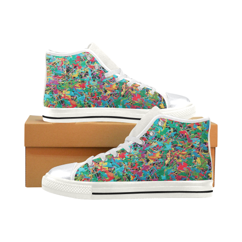 Occupied High Top Canvas Shoes for Kid (Model 017)