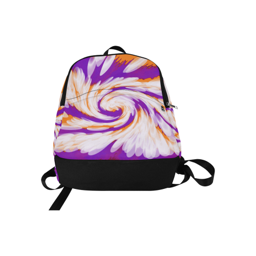 Purple Orange Tie Dye Swirl Abstract Fabric Backpack for Adult (Model 1659)