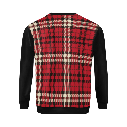 red streipe All Over Print Crewneck Sweatshirt for Men/Large (Model H18)