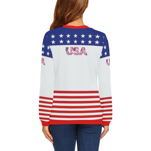American Eagle All Over Print Crewneck Sweatshirt for Women (Model H18)