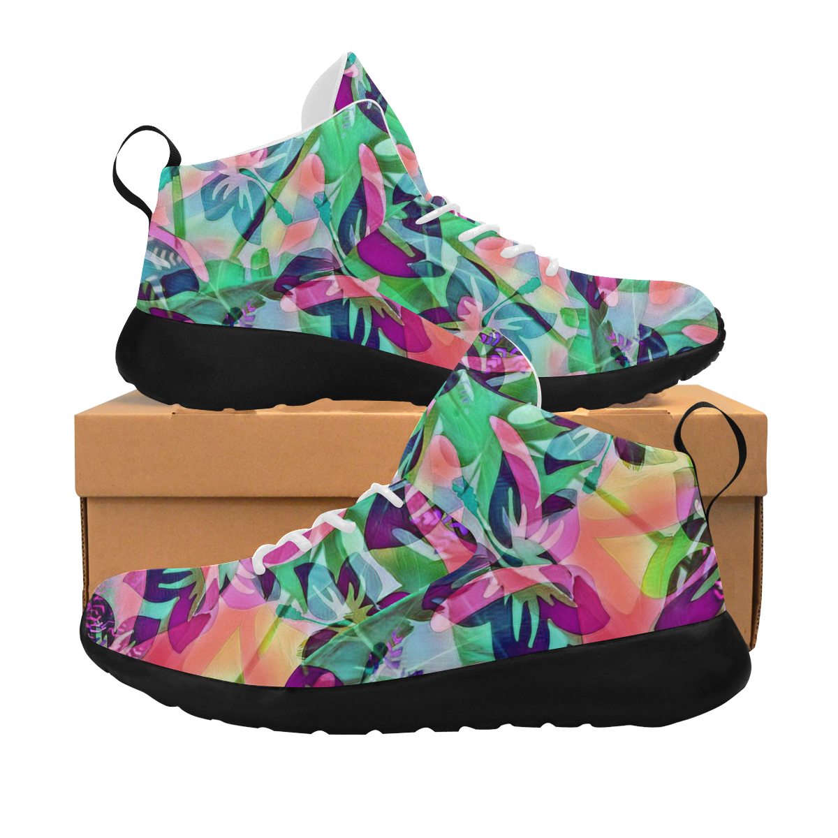 trendy floral mix 818B by JamColors Women's Chukka Training Shoes/Large Size (Model 57502)