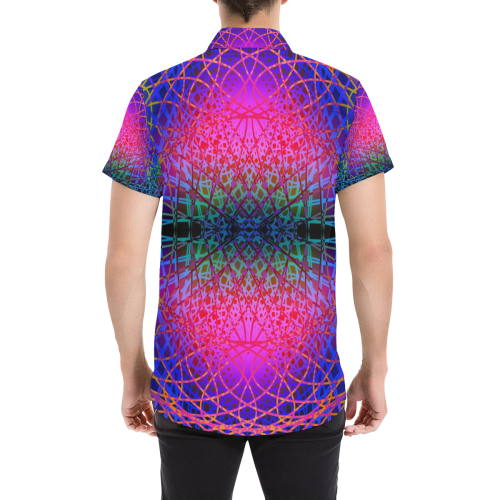 Chaotic hippie Men's All Over Print Short Sleeve Shirt (Model T53)