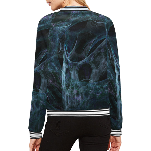 Caught in a Spider Web All Over Print Bomber Jacket for Women (Model H21)