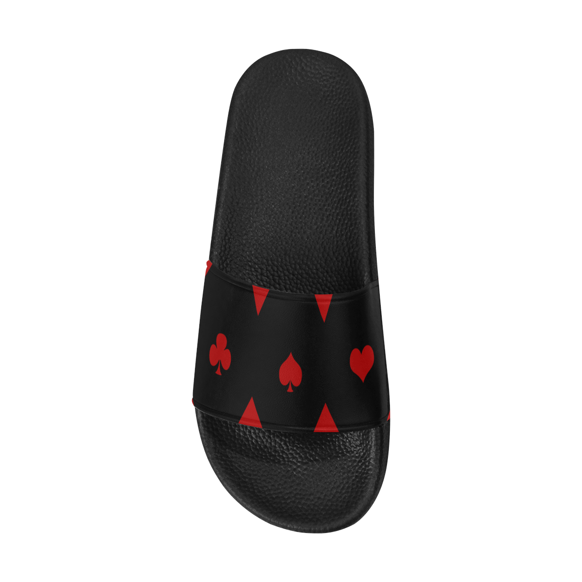 Las Vegas Black Red Play Card Shapes Men's Slide Sandals (Model 057)