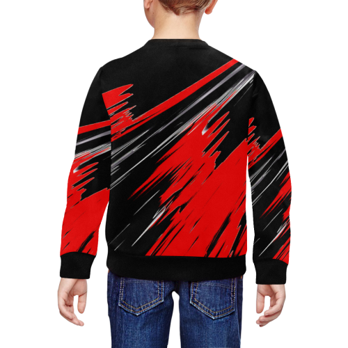 Red strips All Over Print Crewneck Sweatshirt for Kids (Model H29)