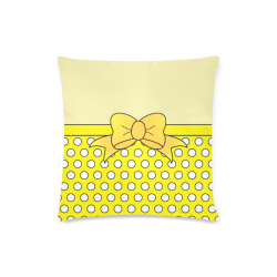 Polka Dots Yellow Cartoon Custom Zippered Pillow Case 16"x16"(Twin Sides)