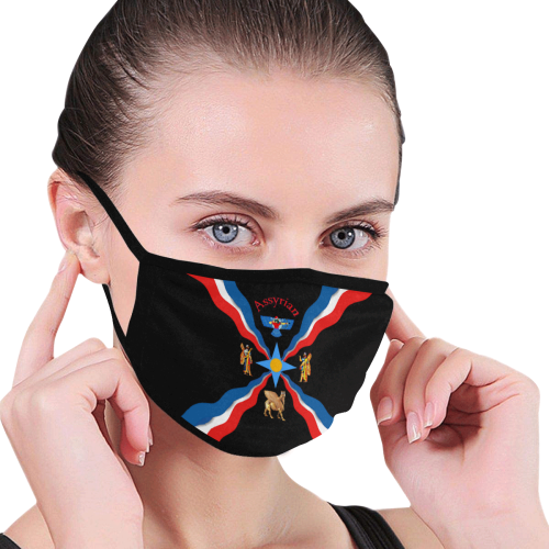 Assyrian Flag & Annunaki Mouth Mask