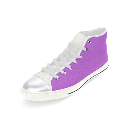 color medium orchid High Top Canvas Shoes for Kid (Model 017)
