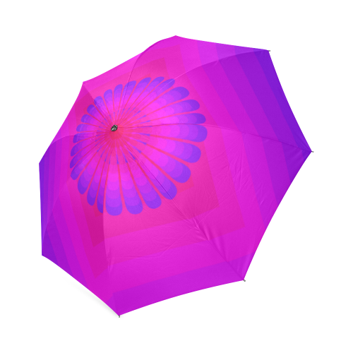 Violet flower on violet pink multiple squares Foldable Umbrella (Model U01)