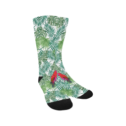 Parrot And Leaves Men's Custom Socks