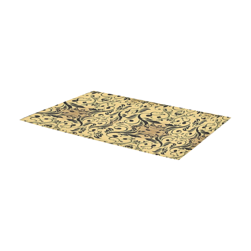 golden background foral seamless area rug Area Rug 7'x3'3''