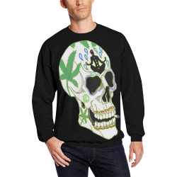 Enlightenment Sugar Skull Black All Over Print Crewneck Sweatshirt for Men/Large (Model H18)