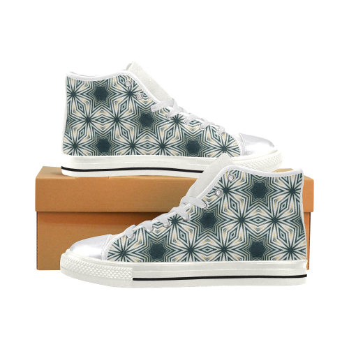 Star Zebra abstract pattern Women's Classic High Top Canvas Shoes (Model 017)