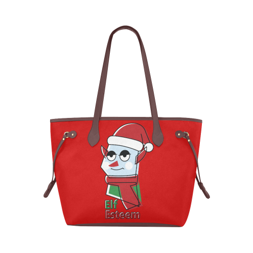 Elf Esteem CHRISTMAS RED Clover Canvas Tote Bag (Model 1661)