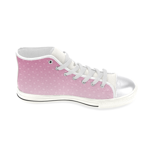 pink polka2 Women's Classic High Top Canvas Shoes (Model 017)