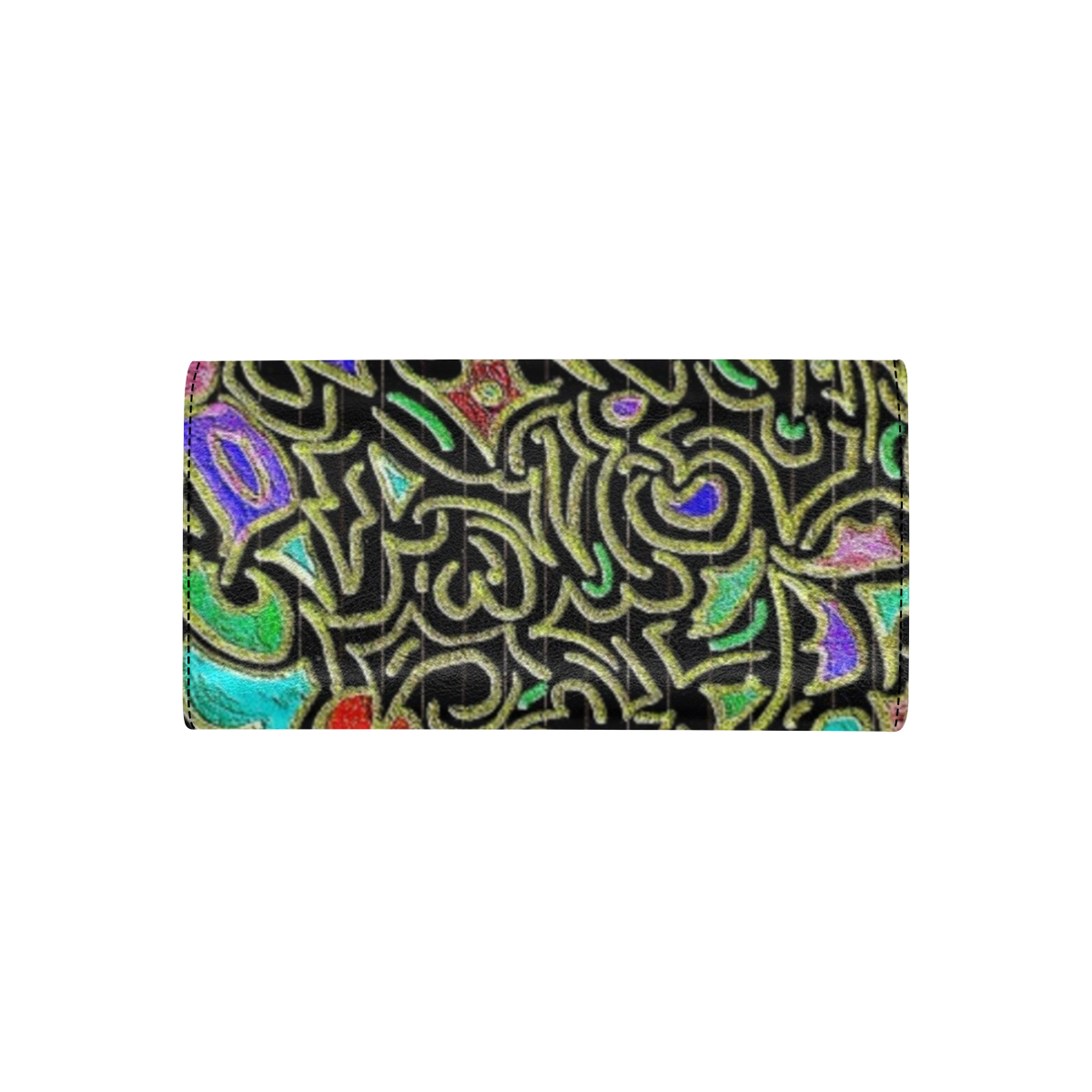 swirl retro abstract doodle Women's Flap Wallet (Model 1707)