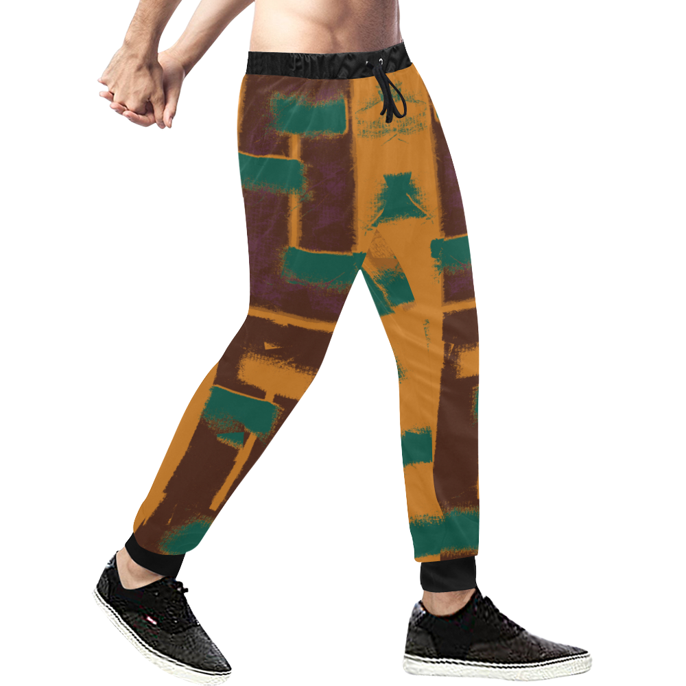 Orange texture Men's All Over Print Sweatpants (Model L11)