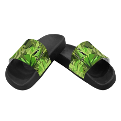 Tropical Jungle Leaves Camouflage Men's Slide Sandals/Large Size (Model 057)