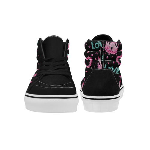 mickeylove10hightopvan Women's High Top Skateboarding Shoes (Model E001-1)