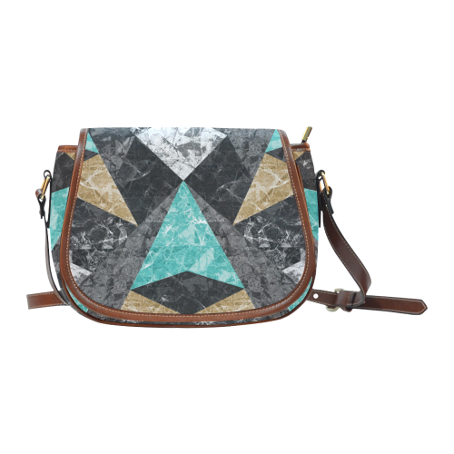 Marble Geometric Background G430 Saddle Bag/Large (Model 1649)