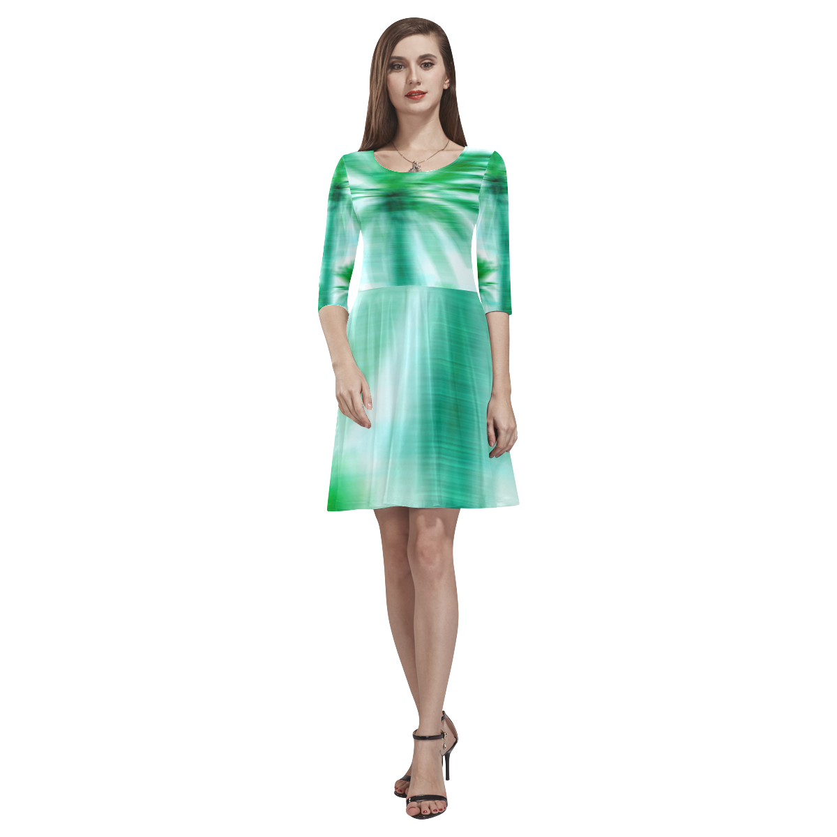 Palm Beach Tethys Half-Sleeve Skater Dress(Model D20)