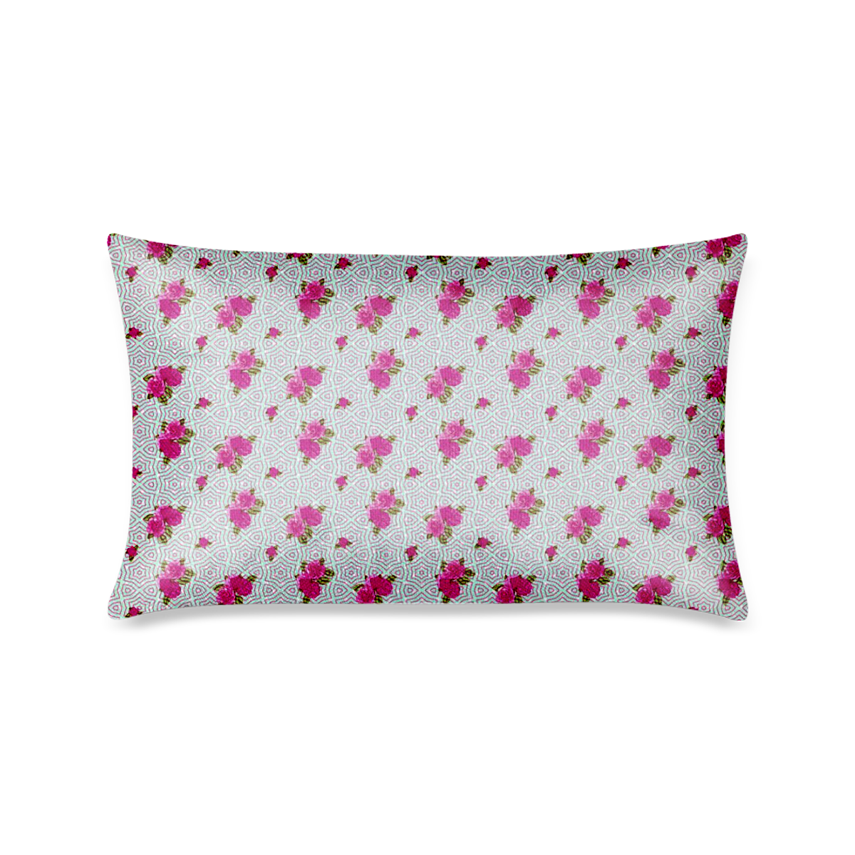 Roses and Pattern 1B by JamColors Custom Zippered Pillow Case 16"x24"(One Side Printing)